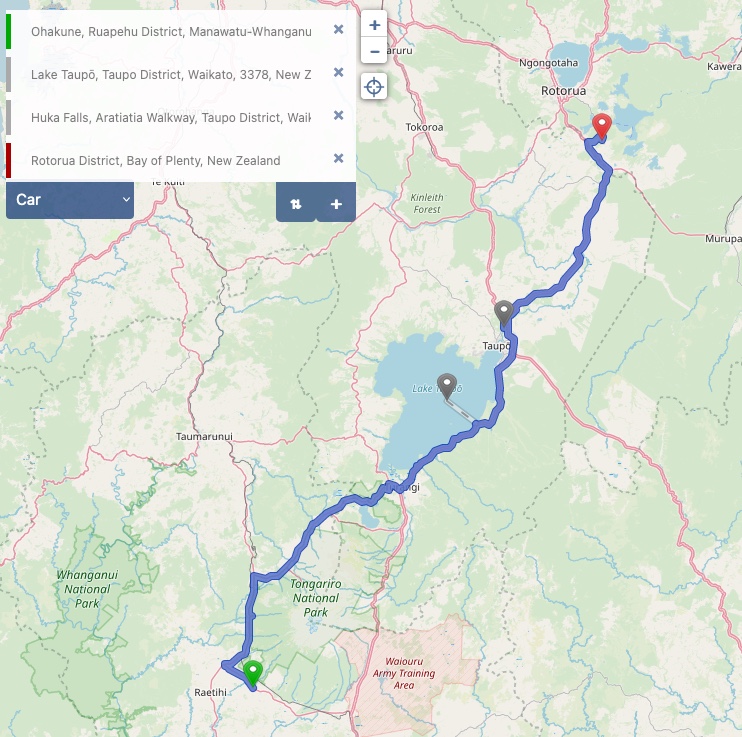 Von Okahune nach Rotorua - Kartenmaterial (c) OpenStreetMap-Mitwirkende